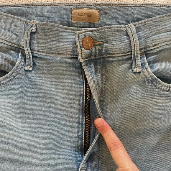 Mother Hustler Roller Flood Jeans In Cherie Cherie Size 29 Wide Leg High Rise - Picture 4 of 13